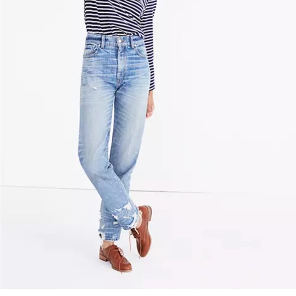 Rivet and Thread Distressed Jeans - Picture 3 of 13